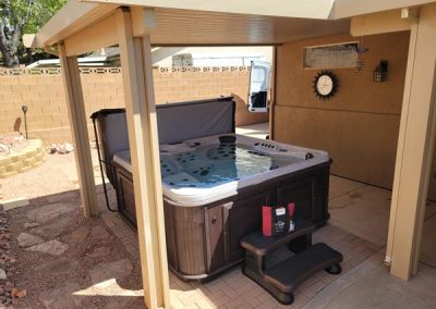 uncovered hot tub arctic spas PURPLE RAIN cabinet